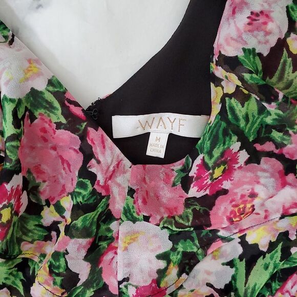 Wayf Chelsea Tiered Pink Floral Ruffle Maxi Dress - Picture 2 of 8